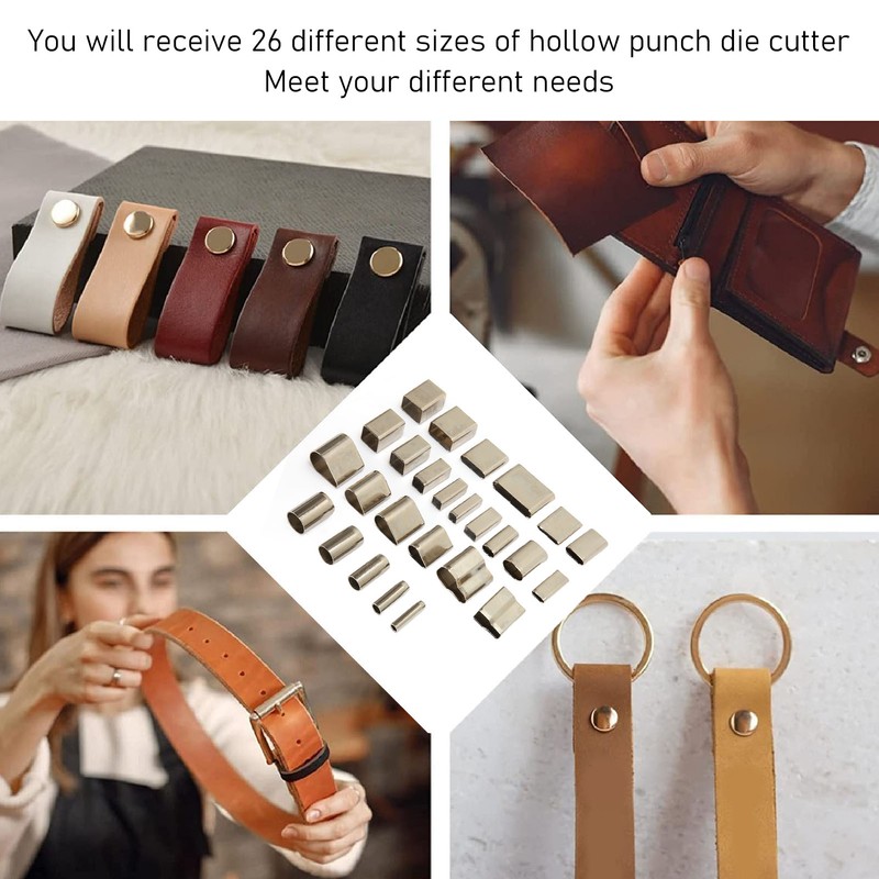 26 Shape Hollow Punch Cutter Set High Speed Steel Leather