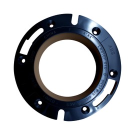 Lesso Level-Fit Offset Toilet Closet Flange | 4x4 | ABS Plastic | Toilet-to-Floor Mount (Flange Only)