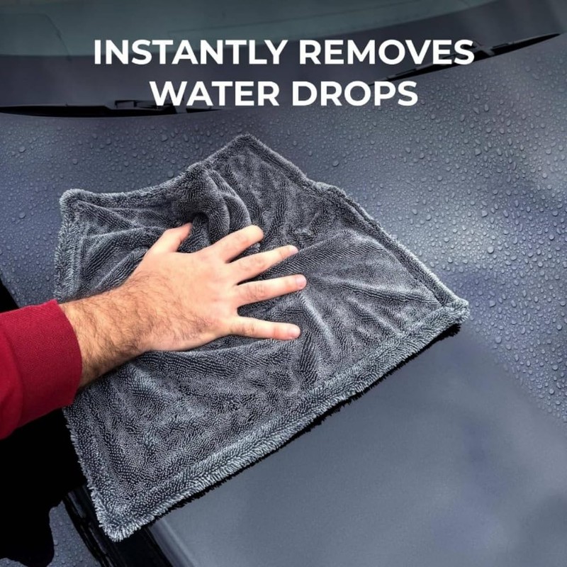 1200GSM Microfiber Car Drying Towel, Double-Twist Loop, Ultra-Absorbent, Quick-Dry, Lint-
