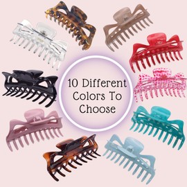 Parcelona French Classic Clear Crystal Color Covered Spring Celluloid Jumbo Extra Large Big Approx. 5.5 inch Long Jaw Hair Claw Clip Clamp Clutcher