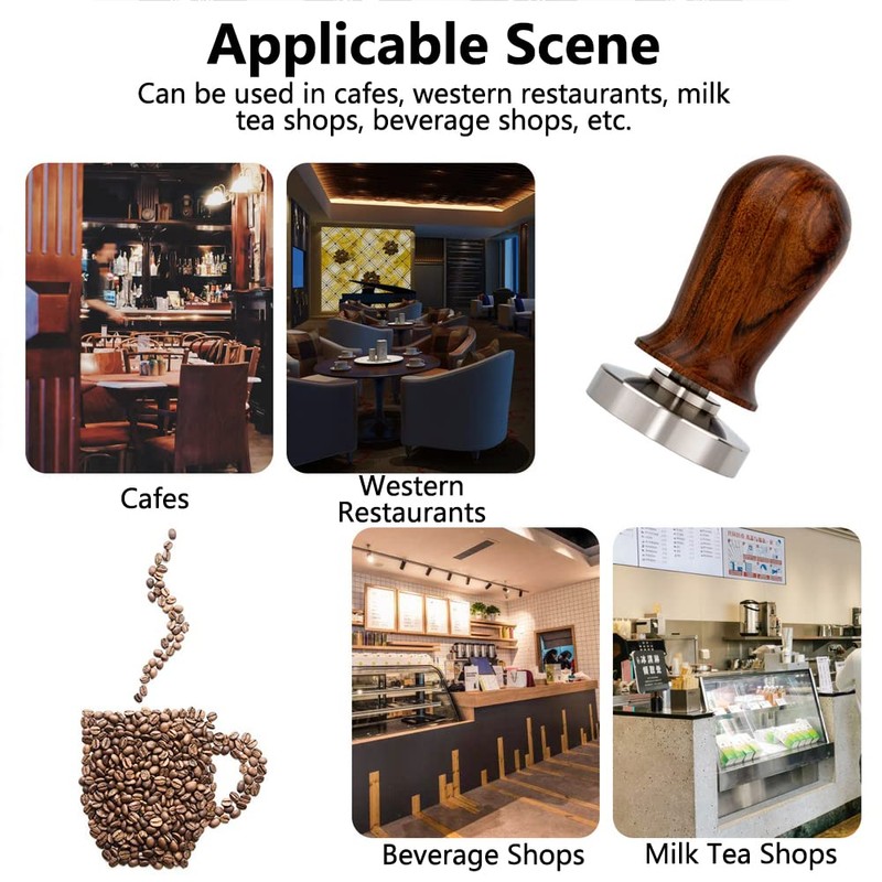 SagaSave Coffee Tamper, 58mm Espresso Press with Mat Wooden Handle