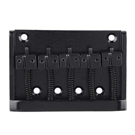 Metal 5 String Guitar Saddle Bridge Plate Electric Bass Bridge Tailpiece Replacement Accessory(Black)