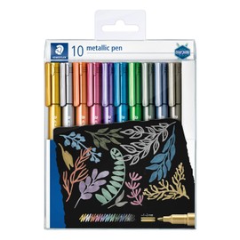STAEDTLER 8323 TB10 Design Journey Bolígrafos metálicos, punta de bala de 1 a 2 mm de ancho de línea, colores surtidos (paquete de 10)