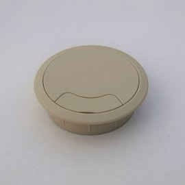 Home Fittings 1. 80mm Beige/Cream Computer Desk Grommet Cable Outlet Tidy Insert, 3 Part