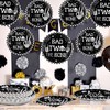 96Pcs Bad Two The Bone Party Supplies Black White Rock