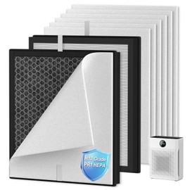 PR1 Replacement Filter Compatible with Mooka Mode PR1 Air Puri-Fier, 2 Pack H13 True HEPA Activated Carbon Filters, 6 Pack Washable Pre-Filter