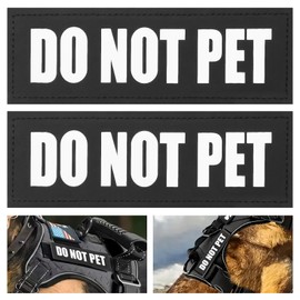 2 Pcak Service Dog Patch, Removable Do Not Pet Patch for in Training/Working/Response Dog, Service Vest Dog Harness or Vest Patch, Szie 5×1.5 inch (M)