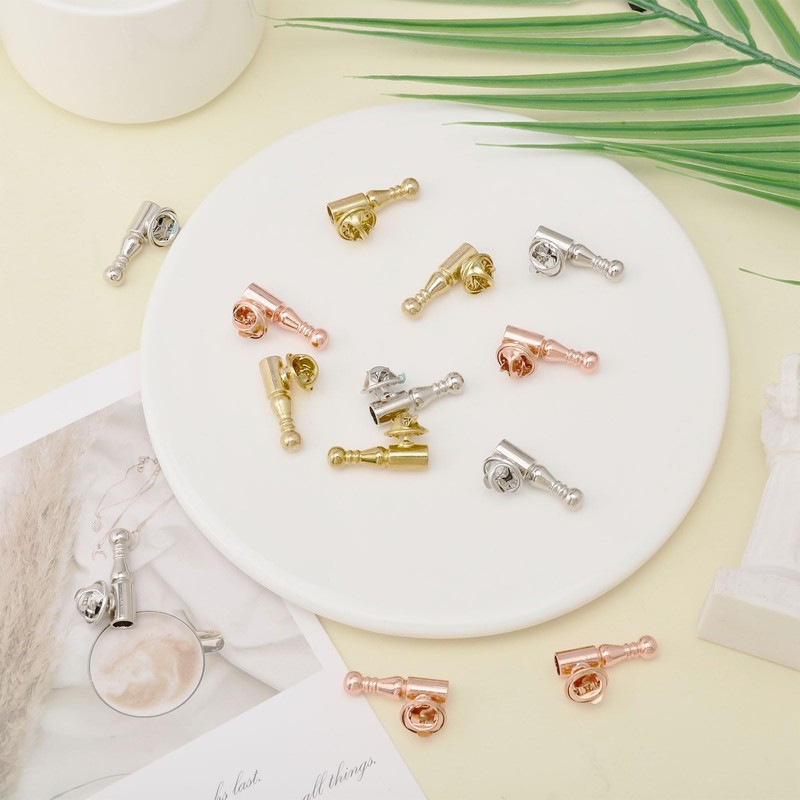 CHGCRAFT 12pcs Bolo Tie Tips Replacement End Caps Bolo Tie