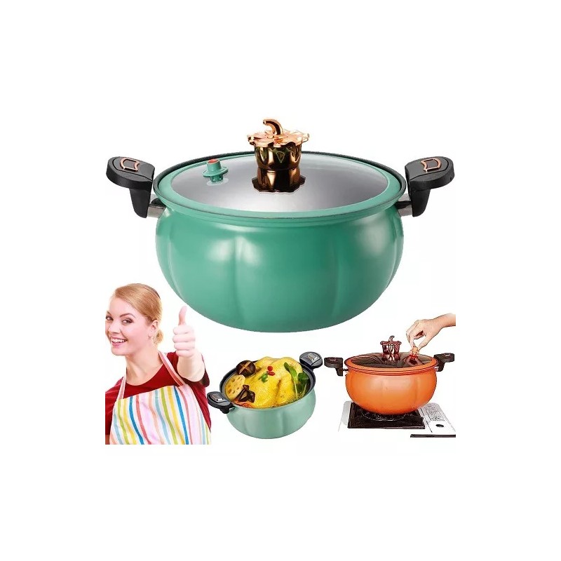 Eco R Olla Vaporera Antiadherente Micro Presión Horno 22cm Cocina