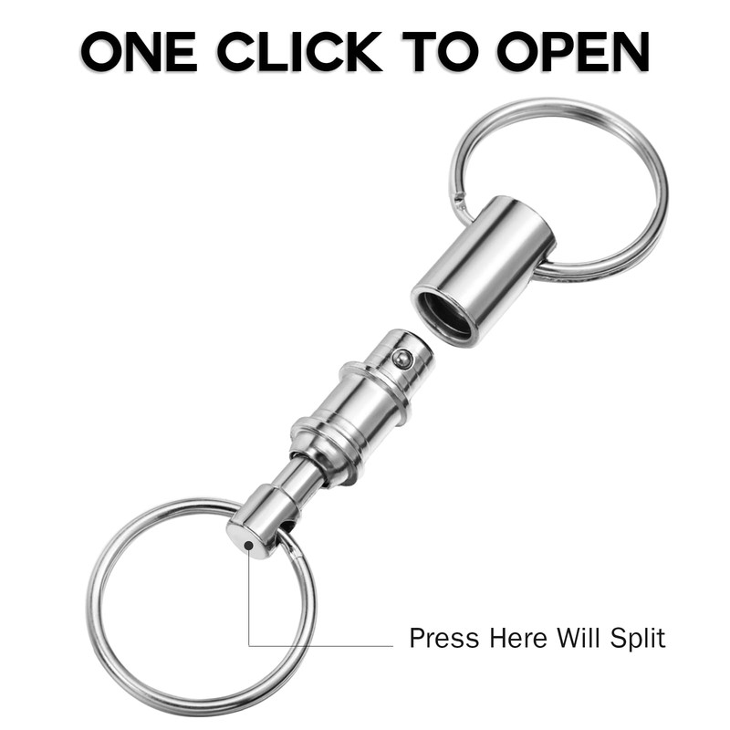 eBoot Detachable Pull Apart Key Rings Keychains (2 Pack)