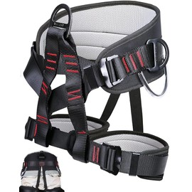 Ttechouter Adjustable Thickness Climbing Harness Half Body Harnesses for Fire Rescuing Caving Rock Climbing Rappelling Tree Protect Waist Safety Belts