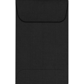 #1 Coin Envelopes (2 1/4 x 3 1/2) - Black Linen (500 Qty.) | Perfect for Weddings, Parties & Place Cards | Fits Small Parts, Stamps, Jewelry, Seeds | Mini / Crafting Envelopes | 80lb Text Paper
