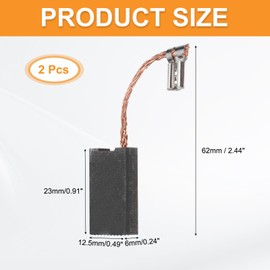 MECCANIXITY 2 Pack A69 Carbon Brushes Set Replaces 23x12.5x6mm for Most Power Tools Electric Hammer Drill Motor Circular Saws Replacement Part