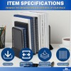 1InTheOffice Sujetalibros para estantes, sujetalibros de malla metálica resistente, extremos