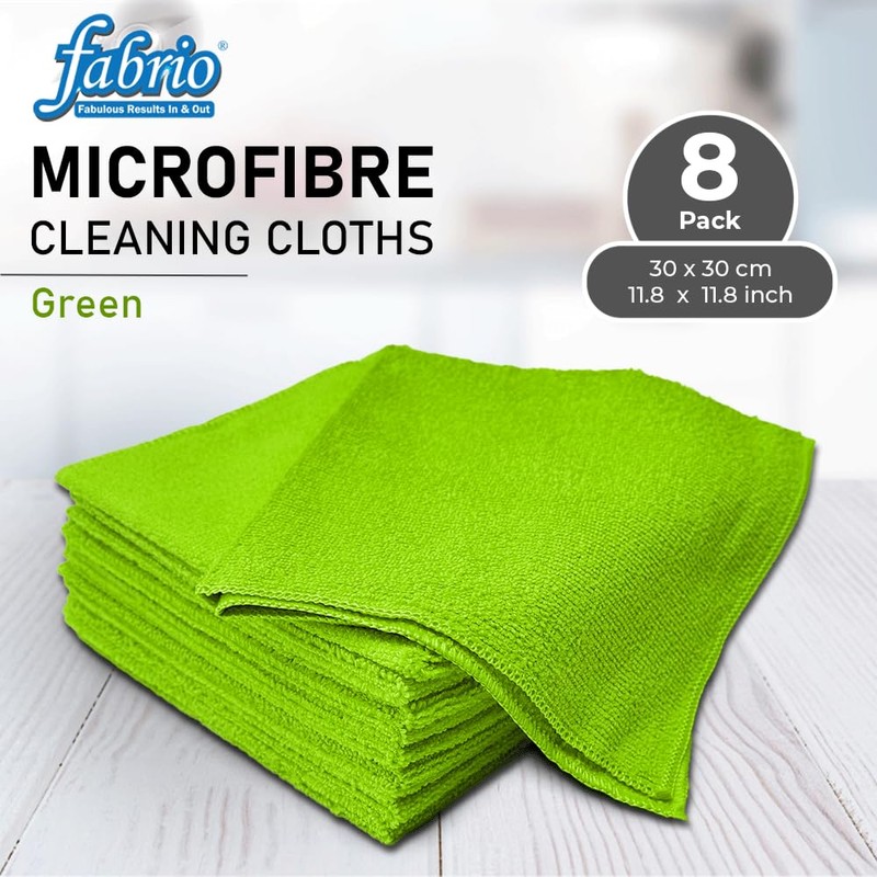 FABRIO Microfibre Cleaning Cloth - Green - 30cm x 30cm