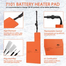 NizHome Battery Heater Pad for Generac 7101, Generator maintaince kit for Cold Winter Harsh Weather, Compatible with 9kW-22kW Air-Cooled Home Generator 2008+