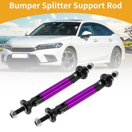 Partuto 2pcs 45mm/1.77in Car Splitter Support Rods Adjustable Front Rear Bumper Lip Splitter Strut Rod Tie Support Bars Aluminum Alloy Purple