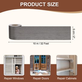 MECCANIXITY Wood Grain Repair Tape, 2 Inch x 33 Feet Self Adhesive Wood Grain Tape Multi-Purpose Wallpaper Border Trim for Furniture Floors Windows Doors Tables Home DIY Projects, Dark Walnut