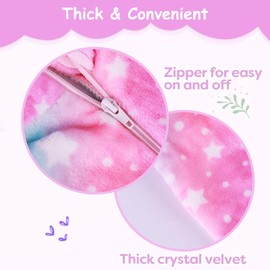 4 PCS Reborn Baby Doll Clothes Unicorn Shape for 17 - 22 Inch Baby Doll Clothes Thickened Outfits Set with Eye Mask, Socks and Slippers for Newborn Girl