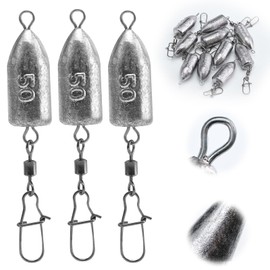 Goture Bullet Weights for Fishing with Swivel Sanp Set,Ideal Fishing Sinkers and Weights,Drop Shot Weights for Accurate Casting and Versatile Angling 10Pcs