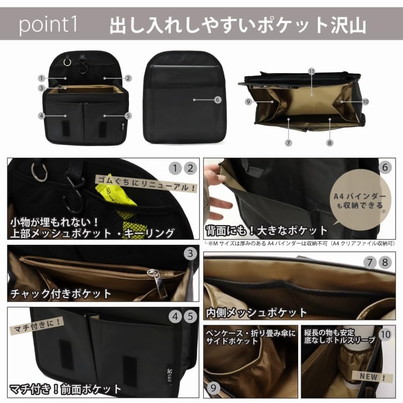 Bag-in-Bag, Backpack-In Bag, Lightweight, Vertical, Large Capacity, Keyring, Smaller, Large,