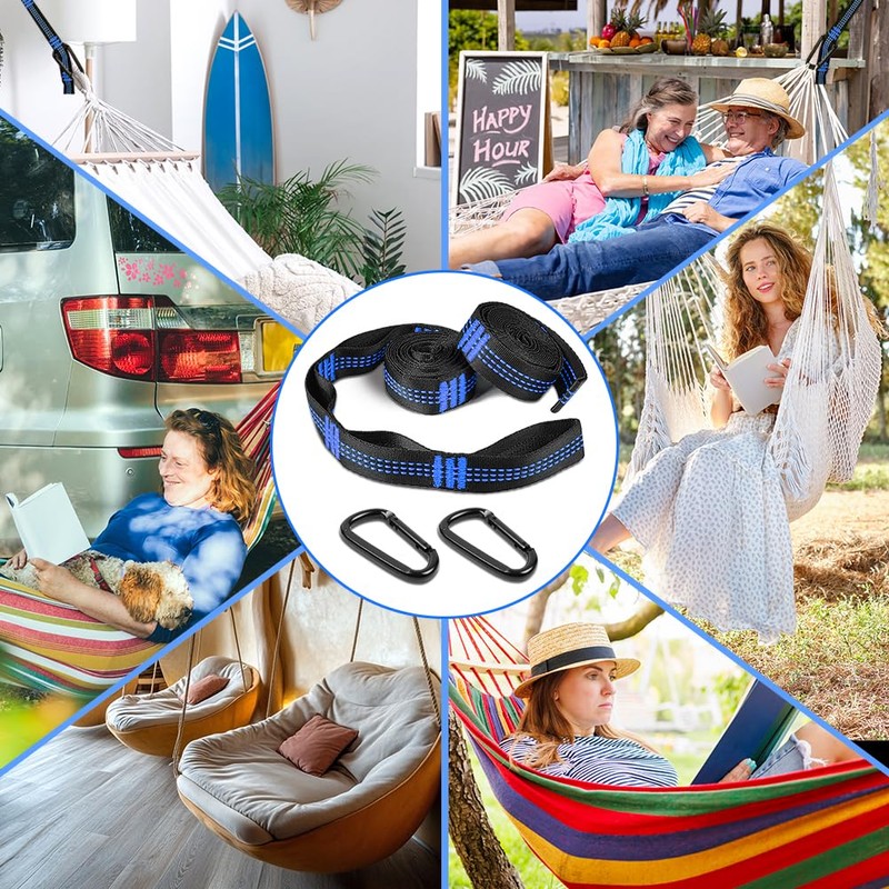Vicloon 2pcs Hanging Rope, 2M Hammock Swing Straps Polyester String