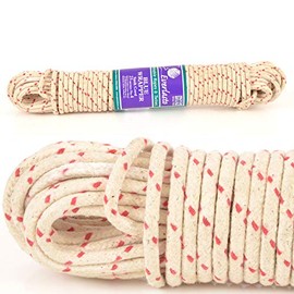 No.2 (6mm) - Quality Everlasto Traditional Redspot Waxed Cotton Sash Cord (6MM x 10M)
