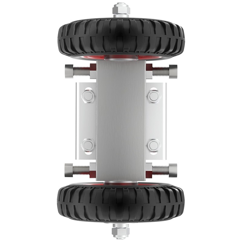 Blütezeit Rolling Gate 6'' Heavy-Duty Rubber Wheel Carrier 2pcs, Double-U