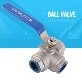 SUS304 Pipe Ball Valve Three Way T-Type Ball Valve 3/4" DN20 Stainless Steel Female Ballvalve Handle