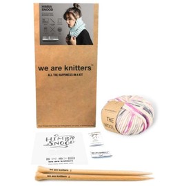 WE ARE KNITTERS - Himba Snood Beginner Knitting Kit, Includes Yarn, Instructions & Carry Bag, Cozy DIY Scarf for Winter, Ideal Gift for Craft Lovers (Flamingo)