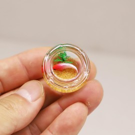 Dollhouse Fish Tank, Miniature Round and Square Goldfish Tank, Mini Fish Tank Bowl, Miniature Goldfish Aquarium, for Dollhouse Miniature, Fairy Garden, Diorama Decoration (Round Tank)