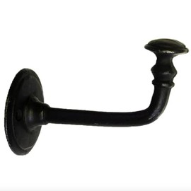 The King's Bay Pair Wall Mount Robe Bath Hook in Black Cast Iron Classic Style