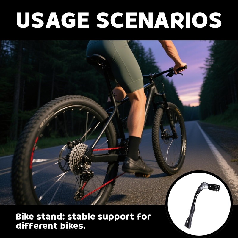 ZHYTUAL Bicycle Stand E-Bike Height Adjustable Side Stand Stable and