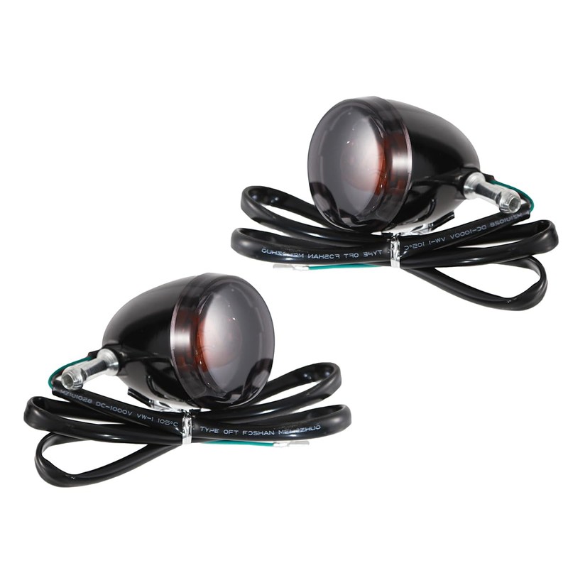 Front Gloss Black Bullet Smoked Turn Signals For Harley 2004-2013