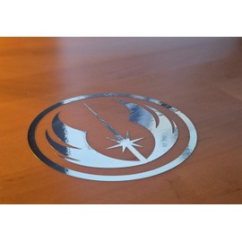 Jedi Order Chrome Vinyl Decal, 2 Pack (Silver Chrome)