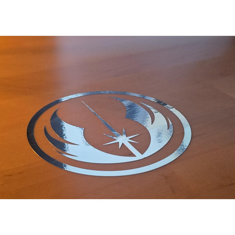 Jedi Order Chrome Vinyl Decal, 2 Pack (Silver Chrome)