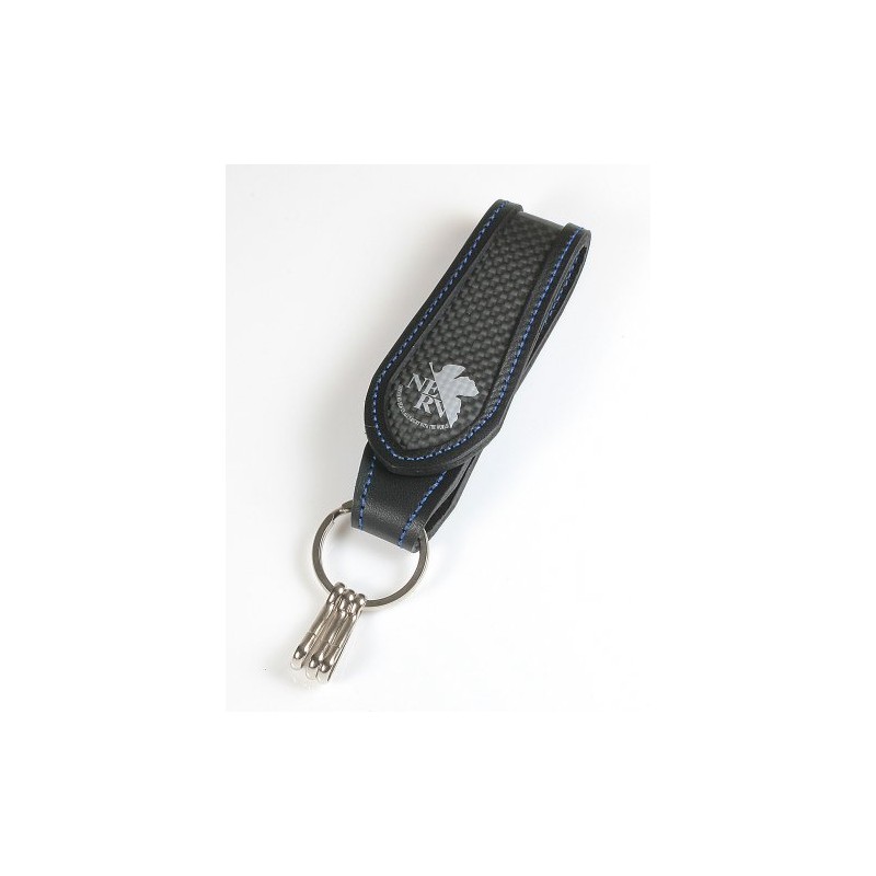 Rebuild of Evangelion NERV Carbon Key Chain Blue