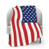 Fleece Throw Blanket Super Soft Warm Flannel American Flag All