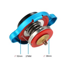 Radiator Cap,0.9 Bar Thermostat Radiator Cap Cover with Water Temperature Thermometer for Duangu Truck Forklift Trailer