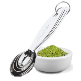 Sabatier Stainless Steel Measuring Spoon Set – Professional Grade Kitchen Utensils for Precise Baking & Cooking. Durable, Easy-to-Clean, Dishwasher Safe. Metric & Imperial Measurements