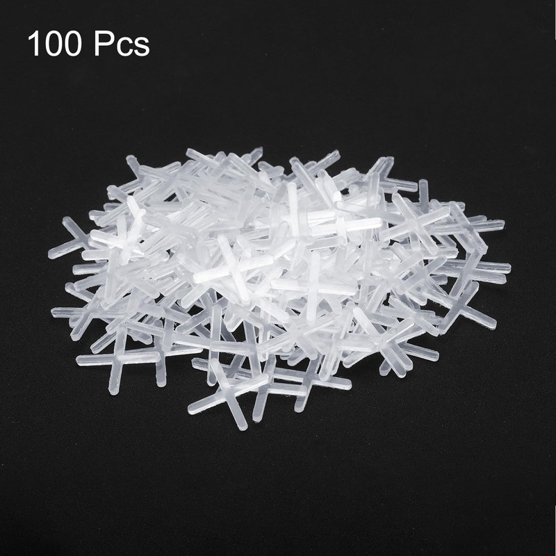 HARFINGTON 100pcs Tile Spacers 2mm Hard Plastic Cross Tiles Leveler