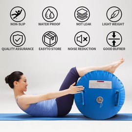 PPXIA Gymnastics Air Roller Air Barrel Inflatable Tumbling Mat, Tumble Track Backhandspring Mat Gymnastic Equipment with Pump for Yoga Training Cheerleading Home Use