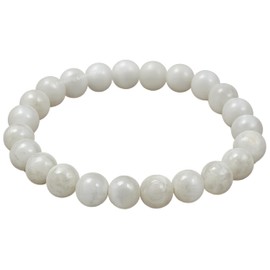 Amazing Gemstone White Moonstone Bracelet for Women Men's Gifts - Protection Healing Crystal Bracelet - 8mm Gemstone Beaded Stretchable Bracelet