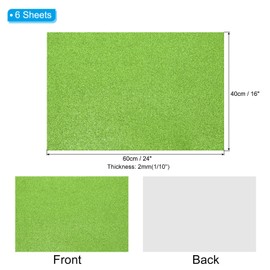 PATIKIL 2mm(1/10") Thick Adhesive Glitter Foam Sheet 16x24inch(40x60cm) Light Green, EVA Shiny Foam Board for Craft, 6 Pcs
