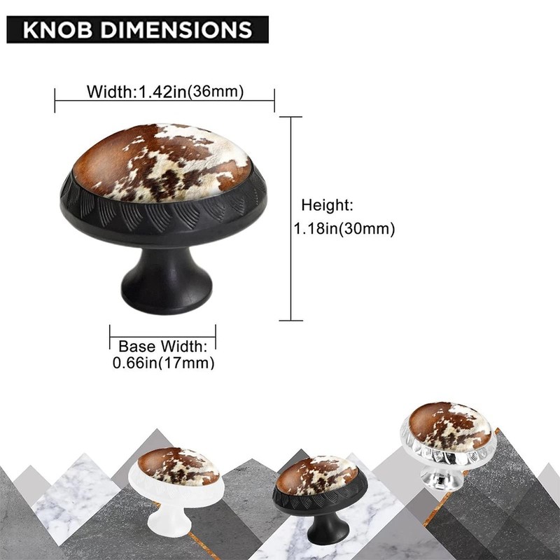 Elohiym 6 Pack Black Drawer Pulls Knobs, Red and White