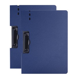 A4 Clipboard with Cover, 2 Pack Foldable Clipboards Folder Document Organiser for Business, Office, Nursing, Restaurant - Blue