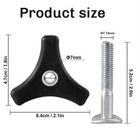 MIRKUZI Grab Handles for Lawnmower 2 Pieces Lawn Mower Handle Knob Nut Bolt, Triangle Handle Mounting Screw Kit, Black