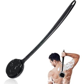 Esponja de Silicona para la Espalda para la Ducha, Esponja Corporal de Mango Largo Alargado de 17 pulgadas, Esponja de Ducha de Doble Cara para Exfoli