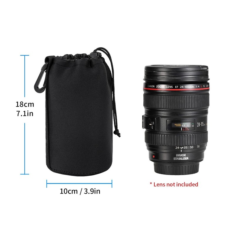 AIMALL 4PCS Waterproof Camera Lens Pouch Set, Shockproof Diving Fabric
