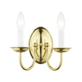 Livex Lighting 4152-02 Home Basics 2 Light Polished Brass Wall Sconce